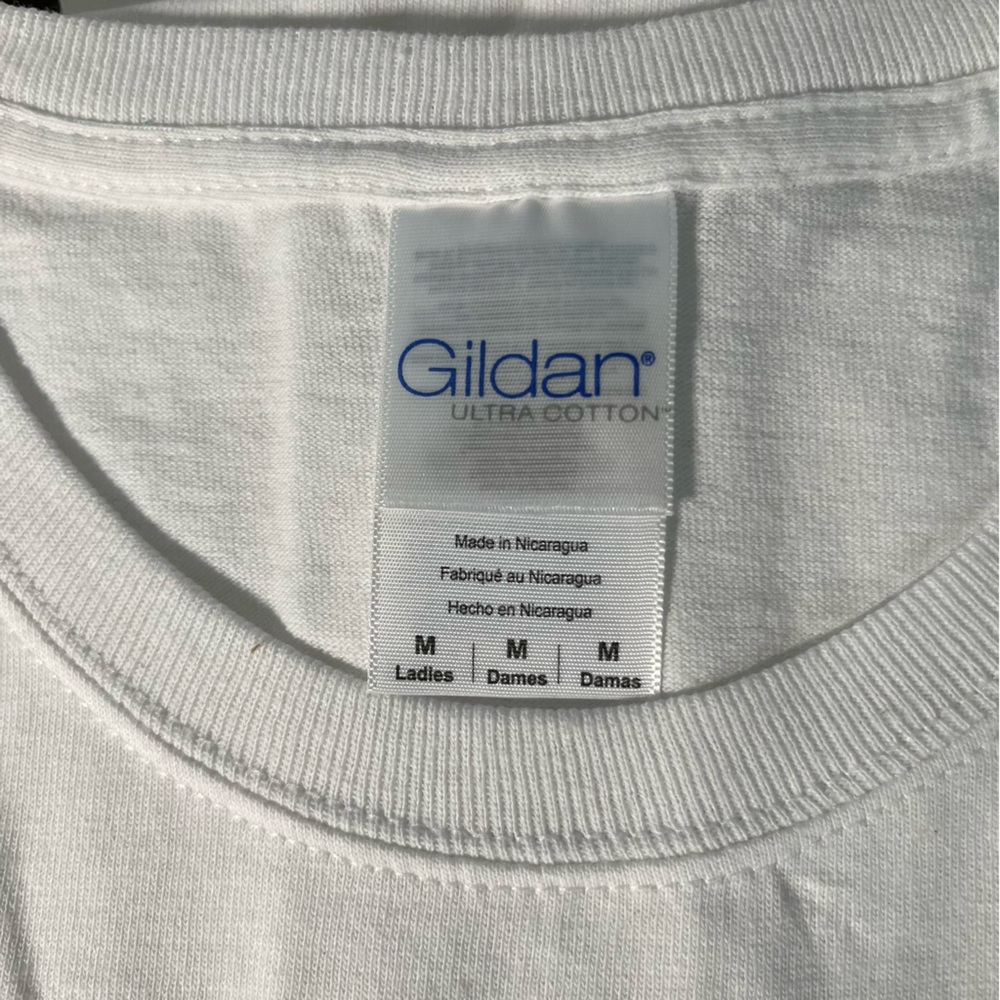 Lot of 5 New Gildan Women’s White Short Sleeve Plain Tees T shirt Ultra Cotton - Picture 2 of 4